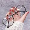 Retro Women Image GlassesTrend Anti-blue Light Eyeware Metal Frame Transparent Eyeglasses Computer Goggles Fake Glasses