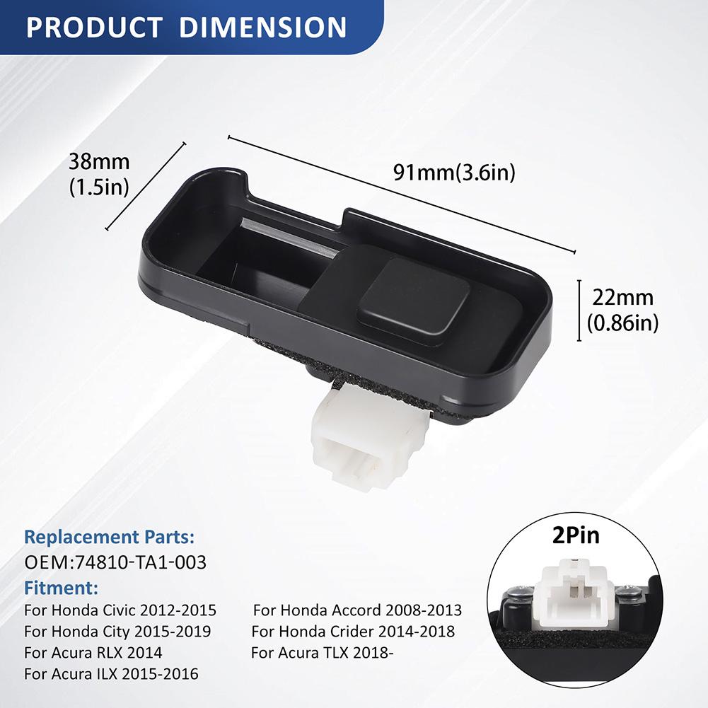Rear Switch 74810-TA1-003 Trunk Access Camera Mount Space Direct Installation Long Duration Performance For Acura RLX