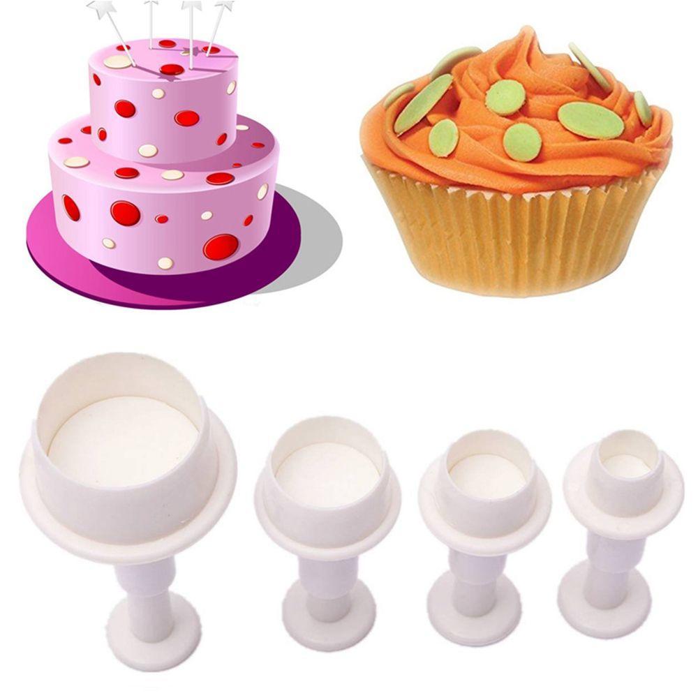 Baking Tool Plastic Round Circle Biscuit Sugar Plunger Fondant Craft Decor Cookie Cake Cutter Mold