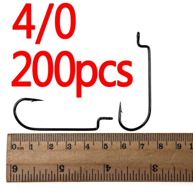 200 шт. крючок с узким зазором для каролинской установки, мягкий крючок для наживки для ловли окуня, крючки для привязывания окуня 5/0 4/0 2/0 2 4 6