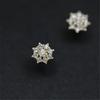 Стерлингового серебра 925 пробы, корейские простые серьги-гвоздики с кристаллами и цветком, женские ювелирные изделия с золотым покрытием 14 карат