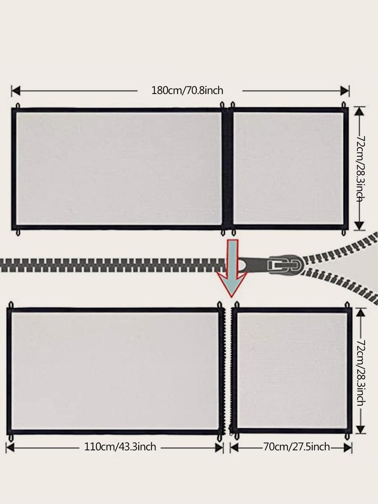 1 шт.-Ограждение для питомцев, изоляционный барьер, удобный складной на молнии - безопасный, устойчивый к разрывам, защитная сетка для лестницы, черный