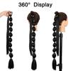 Synthetic Long Bubble Ponytail Extensions Soft and Elastic Puff Ponytail Wrap Around Hair Tie Straight Ponytail For Women Daily Use