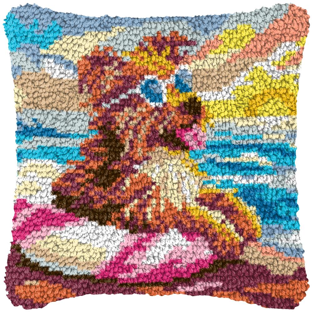Wolf Dog Series Latch Hook Kits Animal myrna Pillowcase Knot Pillow Package Needlework Canvas Set DIY Embroidery Cushion Pillow