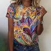 Женская футболка с принтом 3D-цветов, короткий топ, женская внешняя одежда, повседневная женская модная уличная футболка, летняя мода, новинка