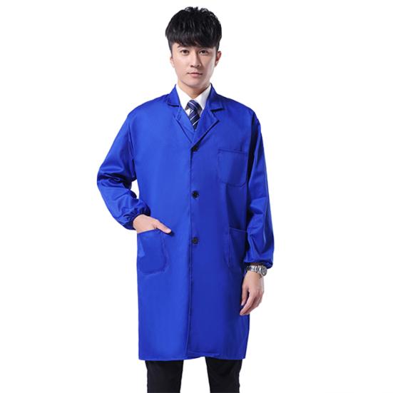 Мужской пылезащитный длинный/короткий рукав, пуговицы, карманы, складской лабораторный халат, рабочая одежда