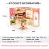 CUTEROOM Dollhouse Kit, Miniature Handmade Set, Beginner's DIY Wooden Dollhouse Toy with Dustproof Cover and LED Light (H023)