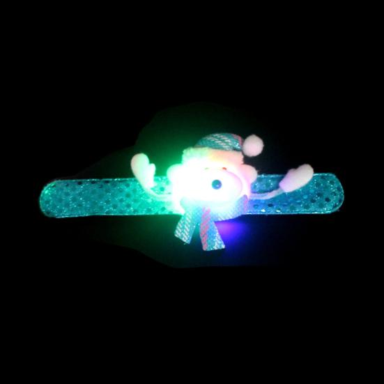 Рождественский браслет-шлепок, красочный светодиодный светящийся Санта-Клаус, снеговик, олень, медведь, кукла, регулируемая лента для детей и взрослых, принадлежности для вечеринок