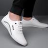New Men's Casual Shoes Men's Sneaker Business Leather Shoes Smart Flat Shoes Slip-on Soft Bottom Comfortable Men's Shoes