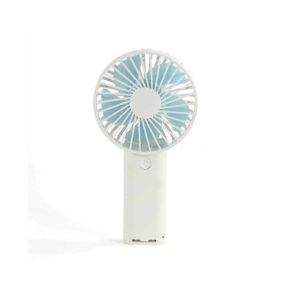 Mini Silent Fan, USB Rechargeable Portable Handheld Fan, 3 Wind Speeds, Office Travel Vertically Placed(White)