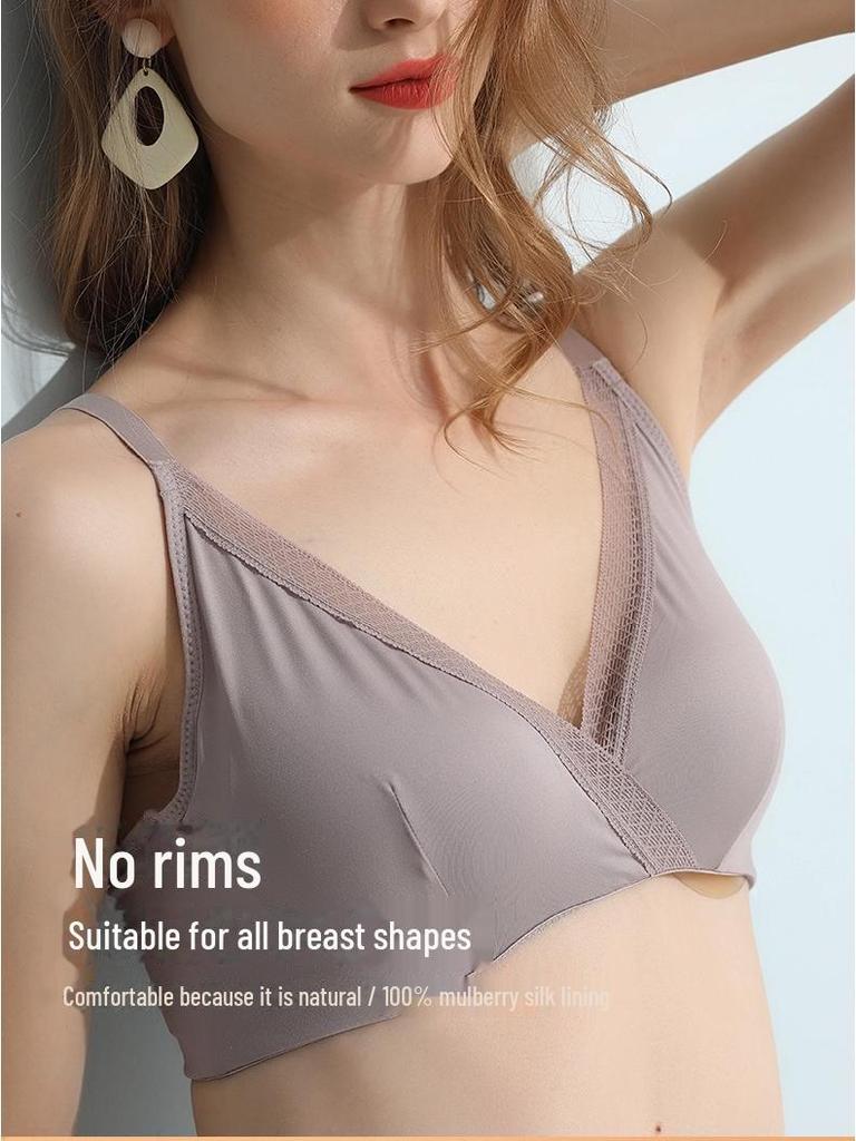 Бюстгальтер средней плотности Mulberry Silk с косточками без косточек: Удобная, дышащая, сексуальная одежда для сна для женщин