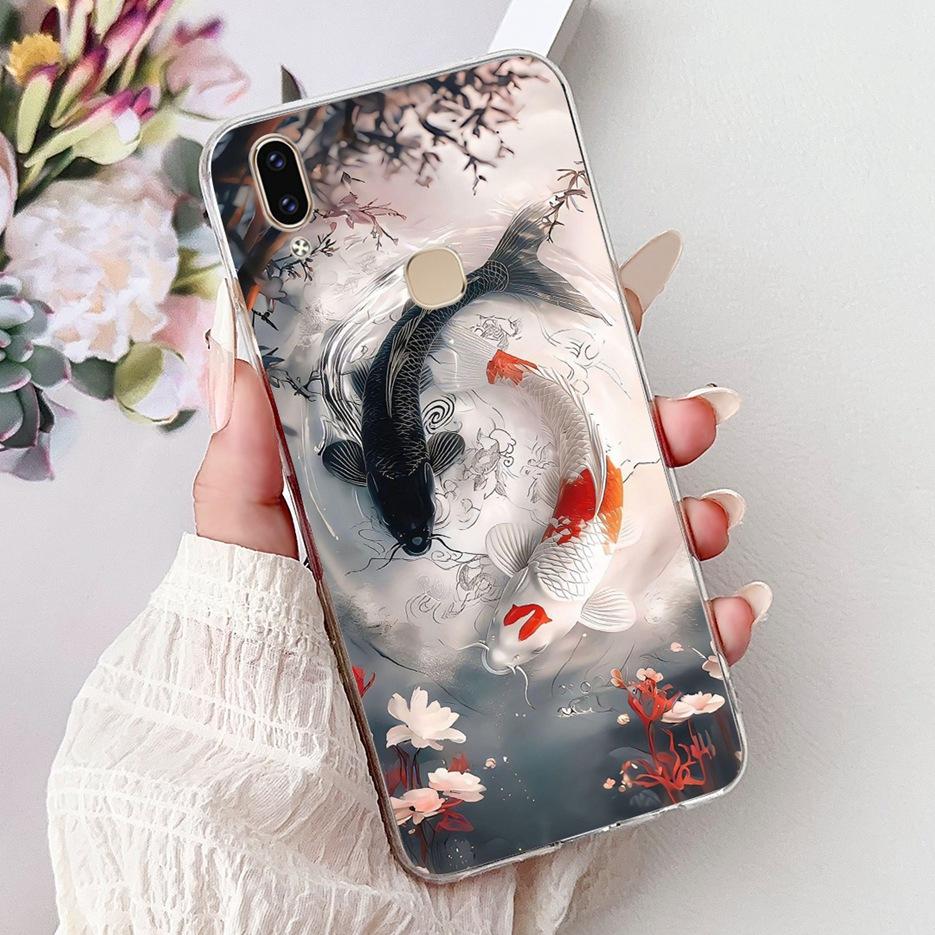 Чехол для Vivo V9 Youth 1727 1726 Милый Чехол с Рисунком Сердечка Мягкий Тонкий Чехол для Телефона Для Vivo Y85 Y89 V 9 Youth VivoV9 6GB Fundas