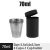 4Pcs Stainless Steel Mugs with Cup Cover Outdoor Portable Wine Cup 30ml/70ml/170ml Mini Reusable Mugs for Juice Beer Whisky