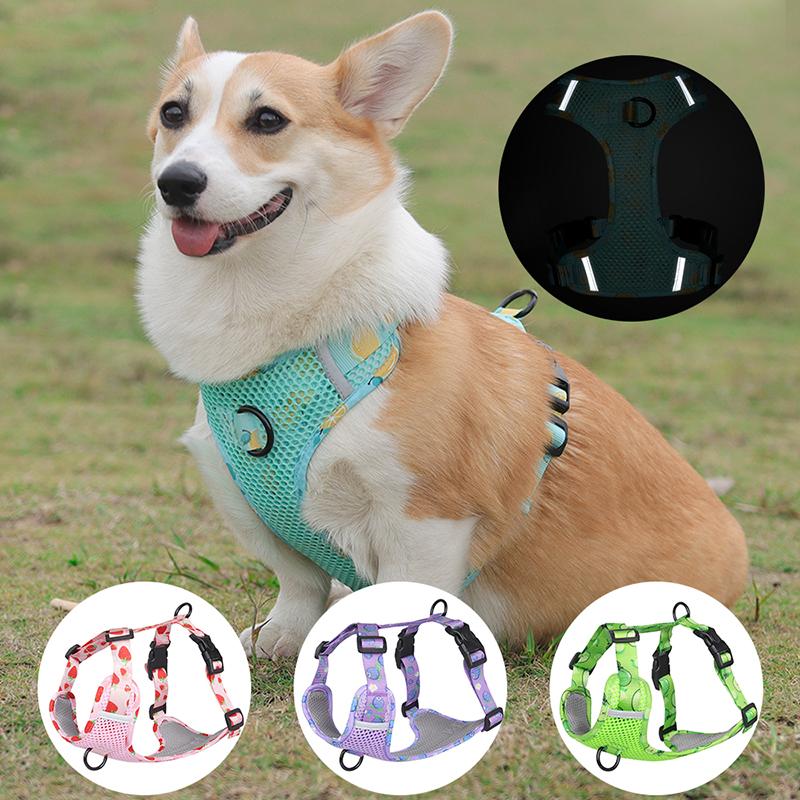 Pet Dog Harness for Medium Large Dogs Vest with D-ring Breathable Pet Chest Strap Labrador Husky Bulldog Pug Traction