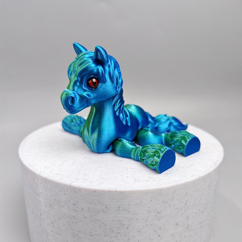 Multi-joint Movable 3D Printed Horse Toys Animals Mini Cute Relief Sensory Toy Funny Home Accessories Kids Gift Desktop Ornament