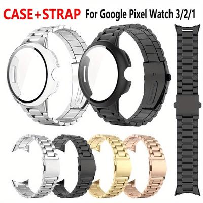 Металлический ремешок+чехол для часов Piexl Watch 1 2 3 41мм 45мм Металлический ремешок из нержавеющей стали Аксессуары