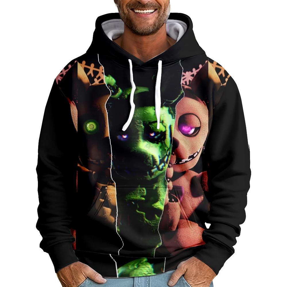 Men Women Fashion Five Nights At Freddy's Hoodies Streetwear Harajuku Casual Cartoon Printed Hooded Pullover Sweatshirts