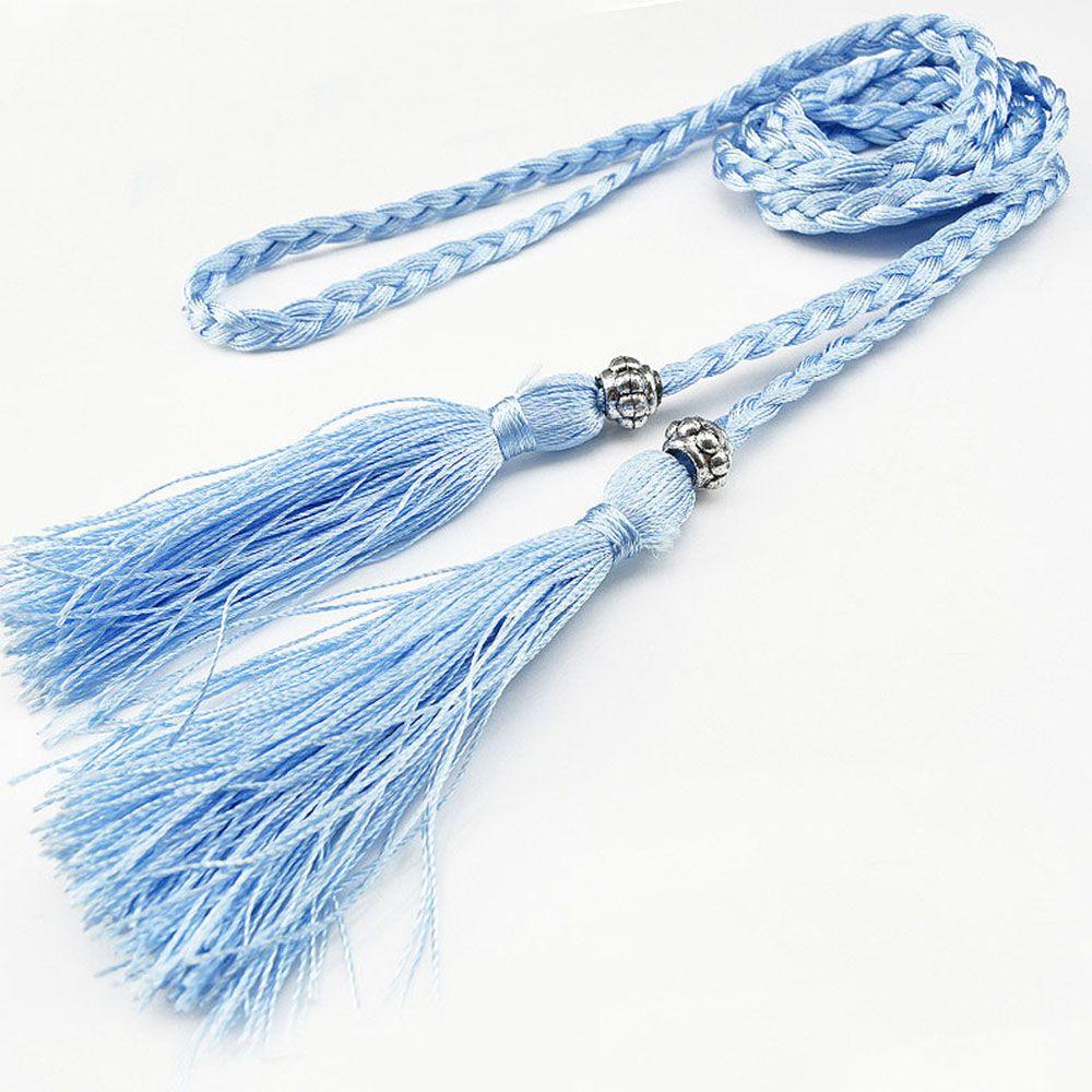 Thin Decorated Tassle Waistband Bow Dress Braided Belts Tassles Belts Waist Rope Waist Chain