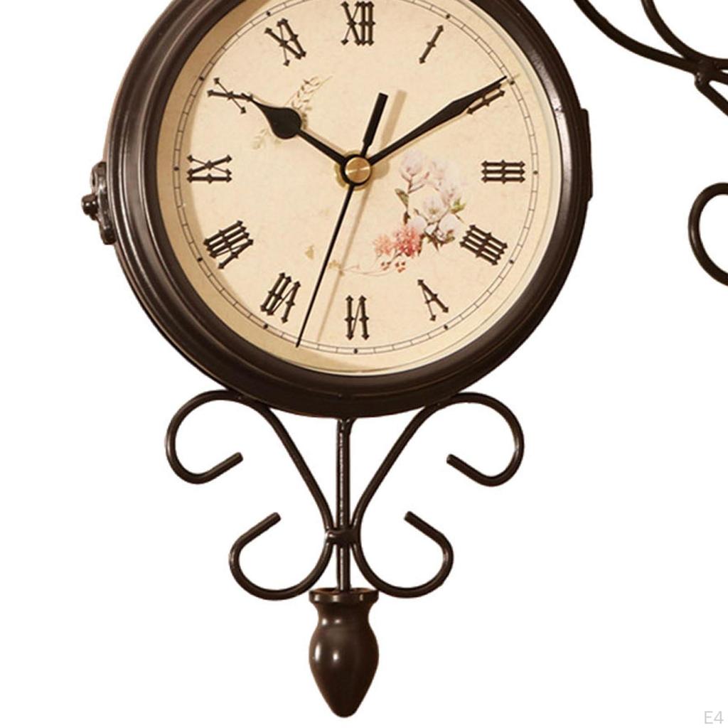 Face Wall Clock for Indoor Outdoor Use, Non Ticking Round Design Hallway And Garden