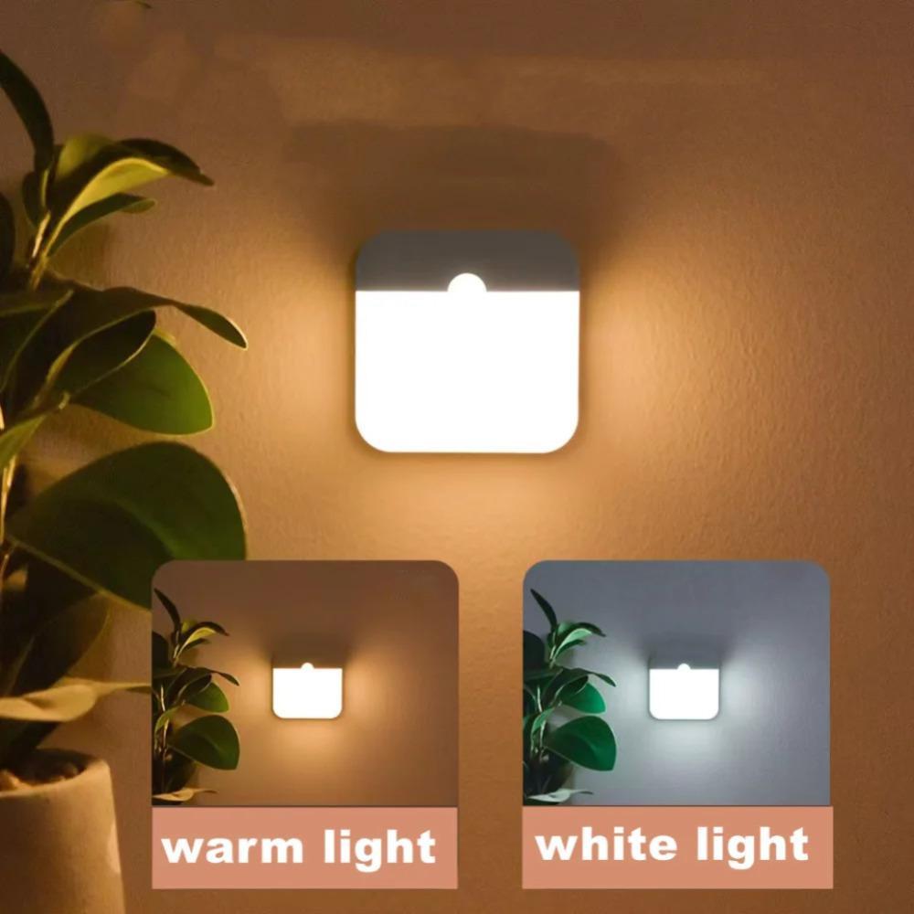 Wireless Smart Motion Sensor Night Lamp With Switch Bedroom Decor Magnetic Children's Gift Decoration White Led Night Light