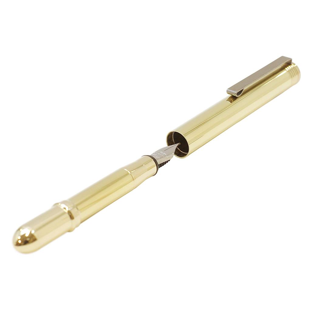 DESIGNPHIL Traveler's Company Латунная перьевая ручка Цельная латунь 38076006 и картридж