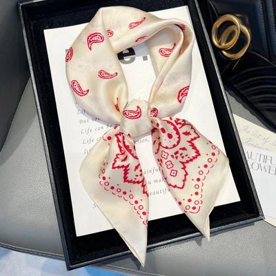 Head Scarf for Women Hair Square Satin Silk Feeling Bnadana Neck Scarf Handbag Accessories