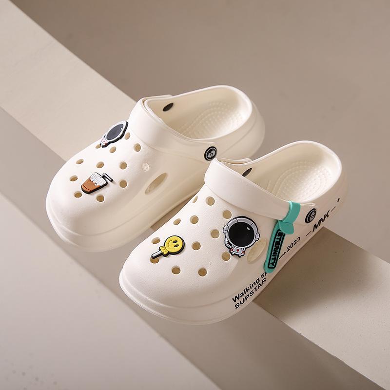 Сделай сам мультяшные дырчатые туфли женские летние прохладные тапочки студенческие толстоподошвенные нескользящие EVA сандалии