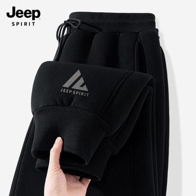 JEEP SPIRIT Мужские спортивные штаны-джоггеры свободного кроя на флисовой подкладке 2025