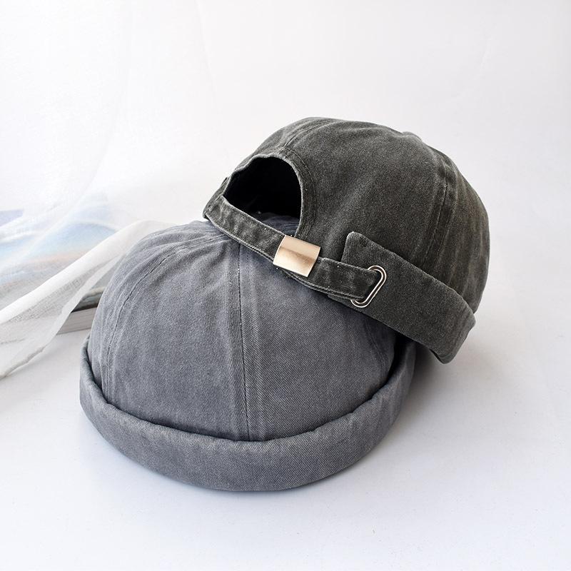 Хлопковая шапка-бини для мужчин без полей, шляпа моряка-рыболова, закатанный манжет, кепка-тюбетейка без козырька