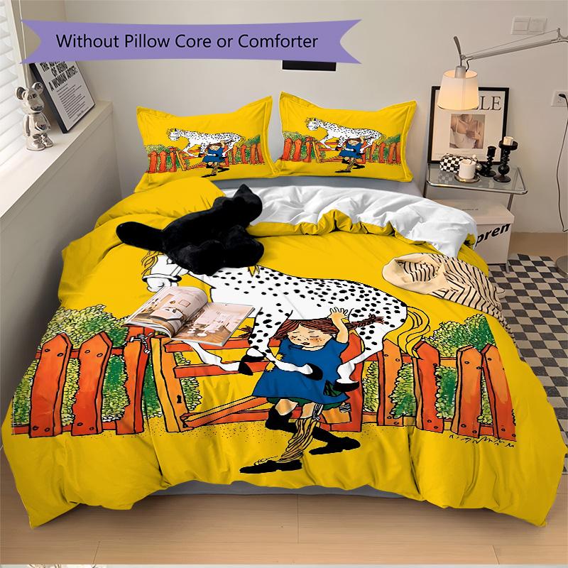 Horse Girl Fence Print 3Pcs Bedding Setduvet Cover With 2 Bedropillowcase Home Birthday Gift