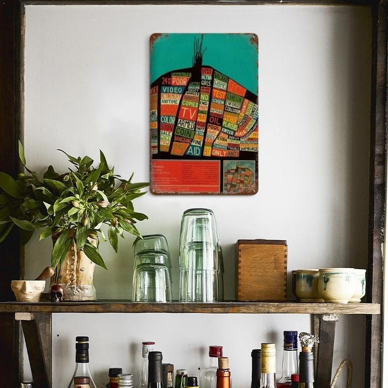 Рок-группа Radiohead Music Art Poster Ретро Металлическая жестяная вывеска Винтажная табличка для дома, комнаты, бара, клуба, мужской пещеры, кафе, декор настенные тарелки