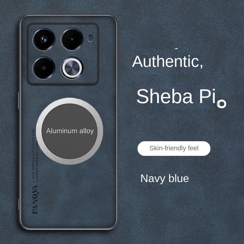 Чехол из натуральной овечьей кожи для Infinix Note 40 Pro 50, Магнитный защитный чехол для автомобиля для Infinix Note40 Pro Plus, Защитный корпус