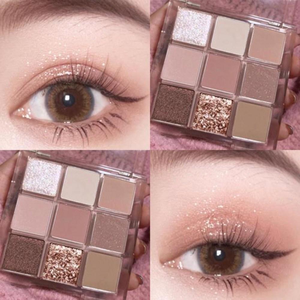 Новая палитра теней для век Nine Color Eyeshadow Palette Rose Pink Pearly Matte Eye Shiny Pigment Makeup Sequin Lasting I4F8, 01 A