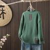 Autumn Winter Women Sweaters Pullover Tops Knitted Basic Green Sweater Long Sleeve