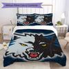 Wolf Head & Stripes Pattern Bedding,Quilt Set Quilt Cover Pillowcase Home Birthday Gift (1*duvet cover+2*pillowcase,without core)ZSJT0917303
