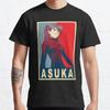 Summer Men Fashion Casual Shirts Short Sleeves Asuka Langley Soryu Black Tees Oversized T-shirts