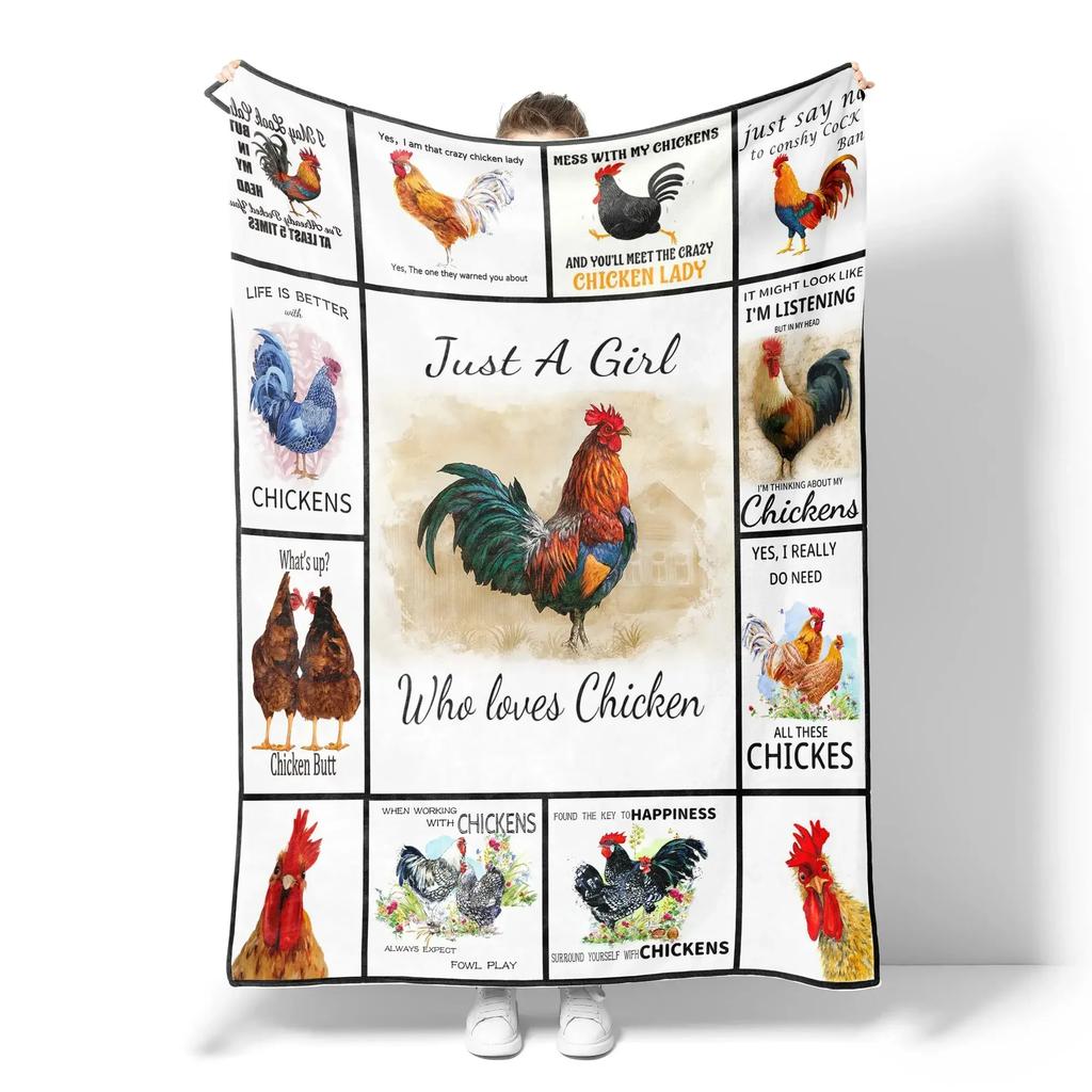 Galaxy Chicken Blanket Flannel Blanket Super Soft Warm Blanket for Living Room Bed Sofa Couch Decoration Lightweight King Twin