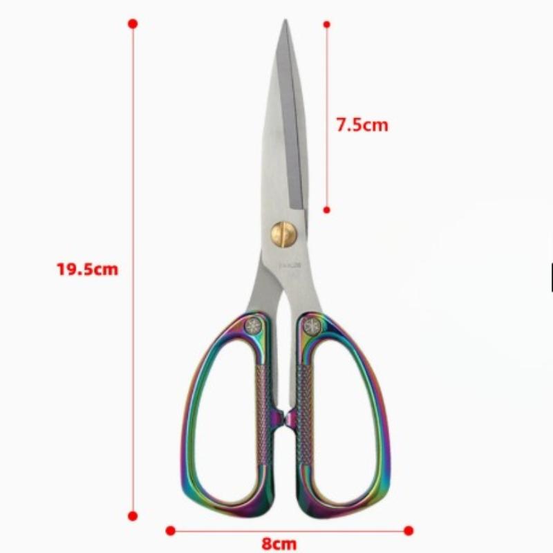 Multi-Purpose Diamond Pattern Stainless Steel Household Scissors Alloy Handle Powerful Shears for Home Craft Office Use5