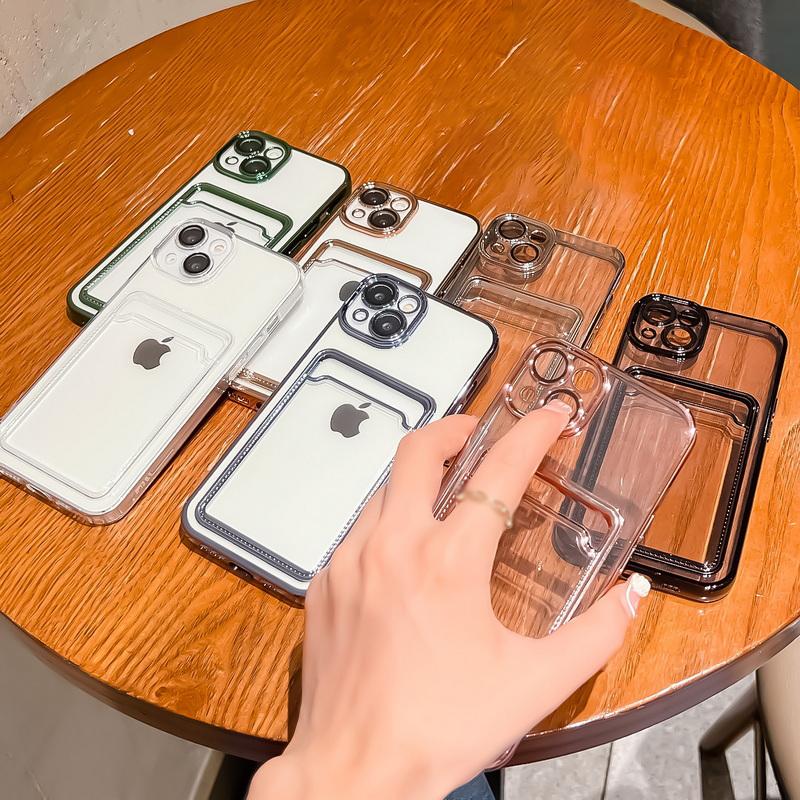 Противоударный чехол для телефона с покрытием для iPhone 15 14 11 12 13 Pro Max с защитной пленкой для объектива, чехол-кошелек, держатель для карт