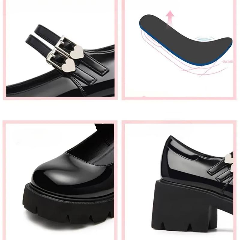 Туфли Mary Jane Small Leather, женские мокасины на толстой подошве, ретро-лакированные туфли на высоком каблуке в японском стиле JK Uniform Single Shoes
