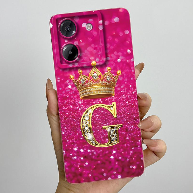 For Xiaomi Poco M7 Pro 5G Case Crown Letters Antifouling Non-slip Luxury Cover Couple For xiaomi poco m7pro PocoM7Pro Soft Funda