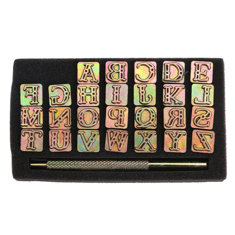 26/36 Штампов Сплав Цинка Английские Буквы Набор Символов для Штамповки Кожа Декорация Инструменты для Маркировки Пробивки DIY Инструменты для Кожевенного Ремесла