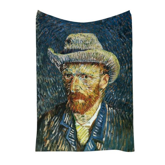 Oil Painting Nap Blanket, Soft Warmth Double-Sided Flannel, Digital Print Shrink-Resistant Machine Washable Office Travel Throw Blanket