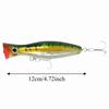4PCS with 3D Eyes Top Water Popper Lure 12cm 43g Large Popper Seal Lure  Freshwater Fishing