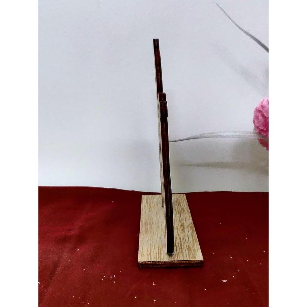 New Handicrafts Christmas Decoration Small Wooden Decors Christmas Gift (Santa On Cycle Engraved In Wood)