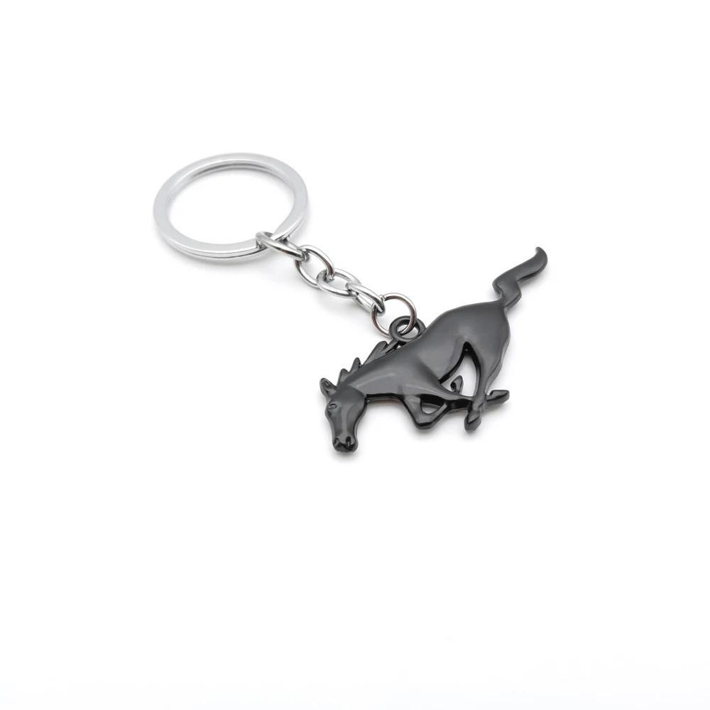 New 2026 Car Sticker Ford New 2025 Hot 1Pc Metal 3D Car Styling Keychain Running Horse Emblem Badge Keychain Keyring Key Chain f