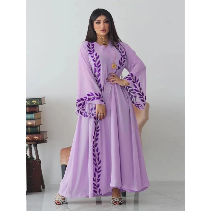 Ид мусульманское Абая для женщин платье с вышивкой и шарфом платье Дубай арабский длинный халат Марокко Абая кафтан головной платок великолепный