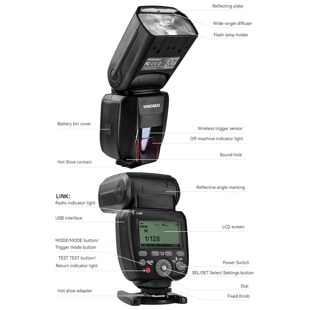 YONGNUO YN730 2.4G Wireless Camera Flash Master/Slave Speedlite GN60 HSS 1s Recycle Time with