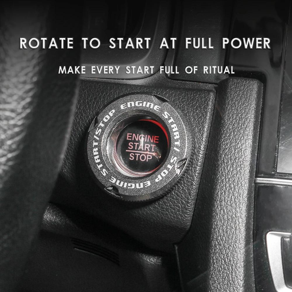 Крышка кнопки запуска и остановки двигателя автомобиля, поворотный защитный колпачок, стильное украшение, аксессуары для салона автомобиля