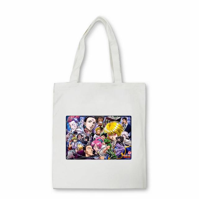 Японская аниме Hunter x Hunter Сумка для покупок Eco Manga Tote Harajuku Сумка-шоппер Женская парусиновая сумка на плечо Killua Zoldyck Hisoka